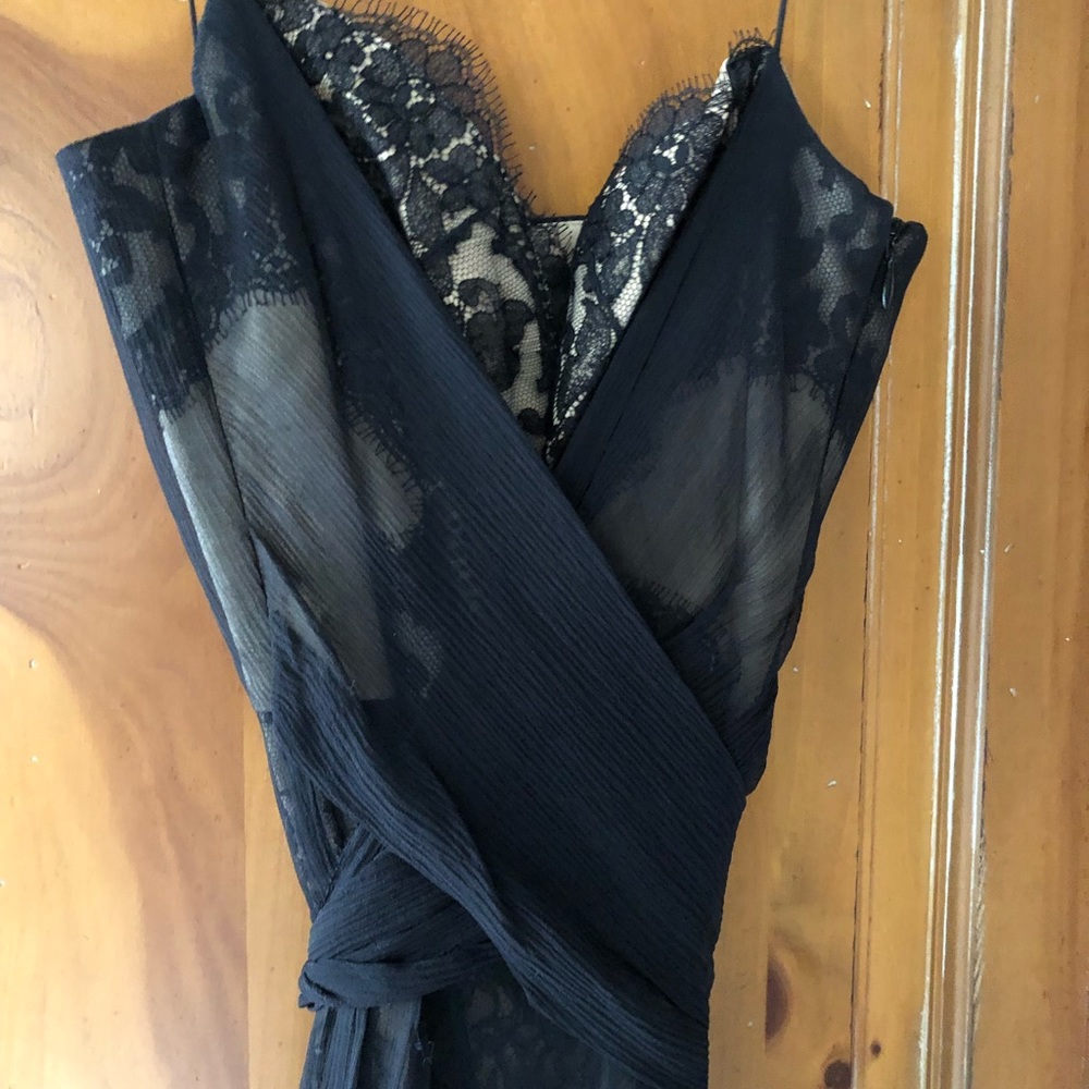 Elie Tahari black lace dress with black overlay